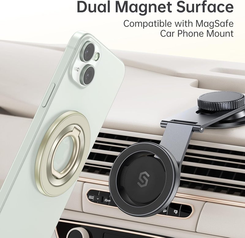 Syncwire Magnetic Phone Ring Holder for MagSafe, 360° Rotation Cell Phone Grip Stand Finger Ring Kickstand Two-Sided Magnet Compatible with iPhone 17 Pro Max 16 15 14 13 12 MagSafe Accessories - Image 3